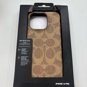 Coach Tan iPhone 15 Pro Case